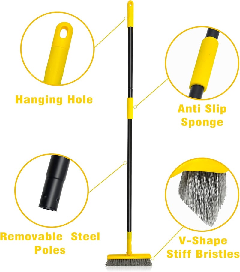 DALIPER 2 in 1 Grout Brush with 49.6" Long Handle, Swivel Grout Cleaning Brush V-Shape Grout Line Scrubber, 180°Rotatable Shower Tile Scrub with Stiff Bristle for Deep Cleaning Shower and Corner - Image 5